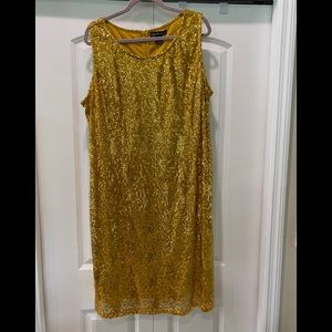 Sequin mustard yellow dress 2XL
